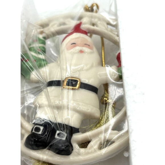 Lenox Pierced Figural Santa Christmas Ornament Bone China 24K Gold Accent 890028 - Picture 7 of 16